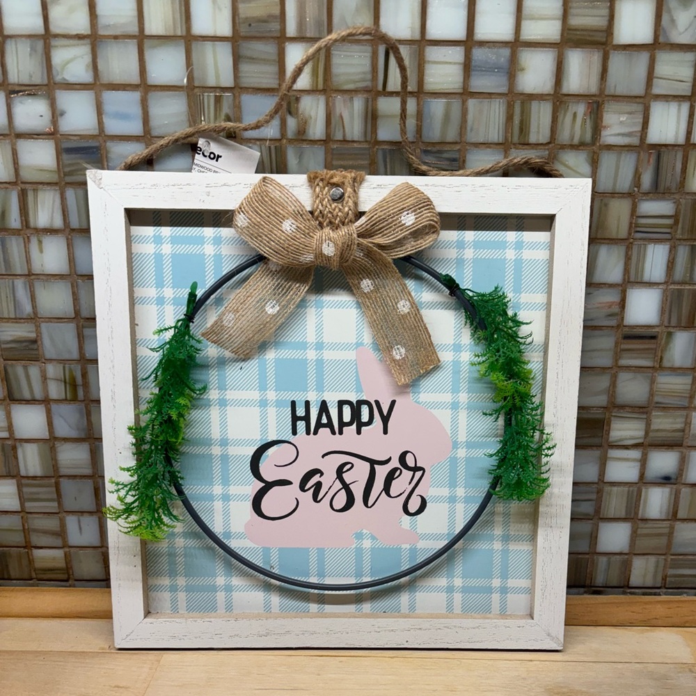 Easter Wall Decor with Bow and Greenery